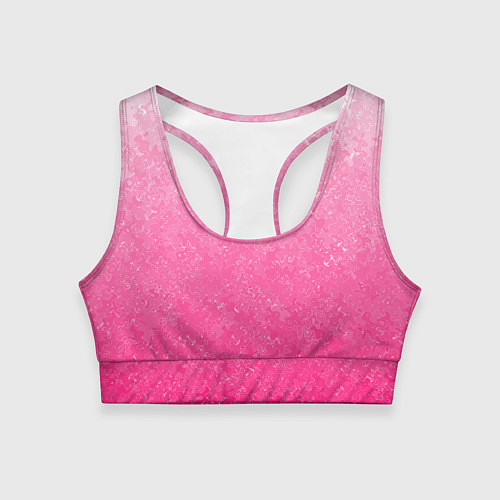 Женский спортивный топ Розовый градиент с узором / 3D-принт – фото 1