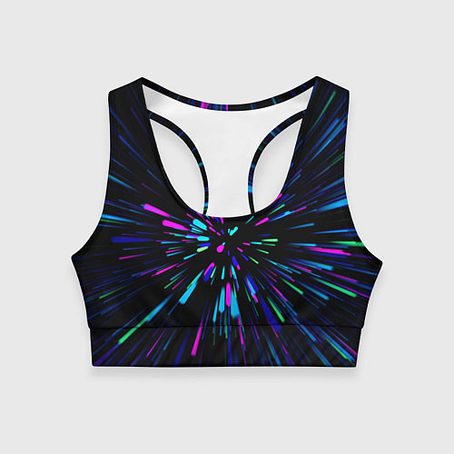 Женский спортивный топ Neon rods / 3D-принт – фото 1