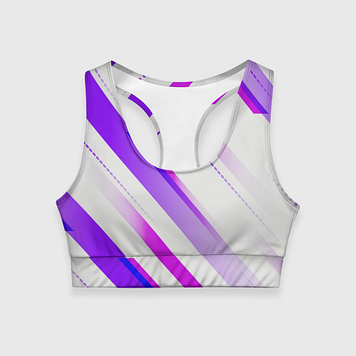 Женский спортивный топ Color white pink / 3D-принт – фото 1