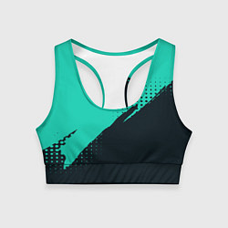 Топик спортивный женский Color black light blue, цвет: 3D-принт