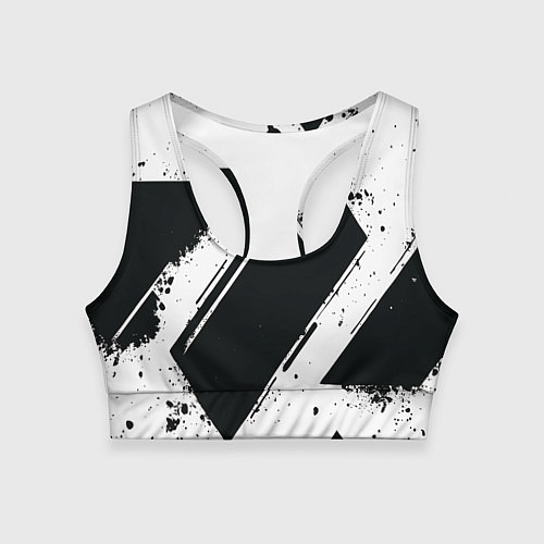 Женский спортивный топ Color black white / 3D-принт – фото 1