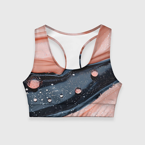 Женский спортивный топ Персиковая текстура с каплями / 3D-принт – фото 1