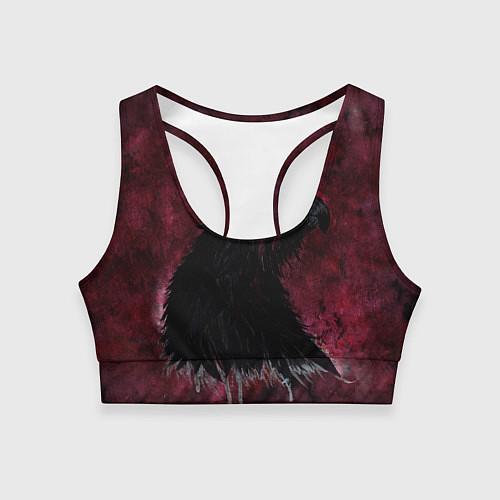 Женский спортивный топ Орёл с шрамом на фоне кровавого неба / 3D-принт – фото 1