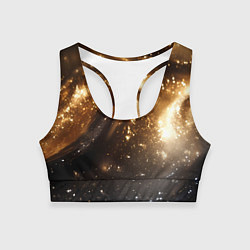 Женский спортивный топ Блестящая текстура кофейного цвета