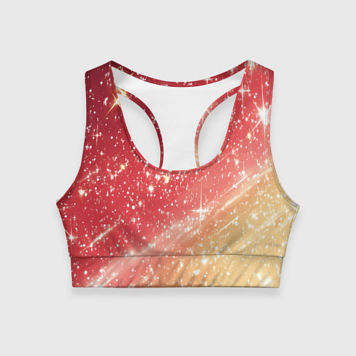 Женский спортивный топ Розово-золотая текстура с блеском / 3D-принт – фото 1