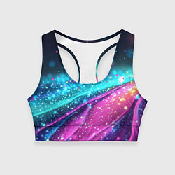 Топик спортивный женский Синяя текстура с фиолетовым переливом, цвет: 3D-принт