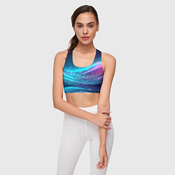 Топик спортивный женский Синяя блестящая текстура, цвет: 3D-принт — фото 2