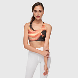 Топик спортивный женский Персиковая волна текстура, цвет: 3D-принт — фото 2