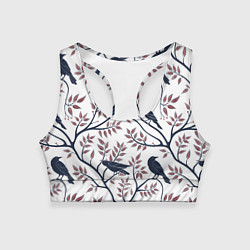 Женский спортивный топ Вороны на ветках