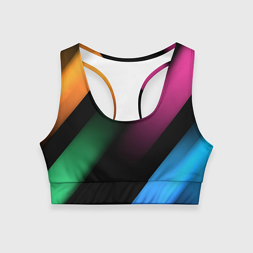 Женский спортивный топ Multicoloured / 3D-принт – фото 1