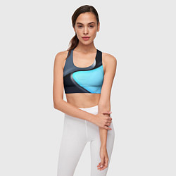Топик спортивный женский Разноцветный, цвет: 3D-принт — фото 2