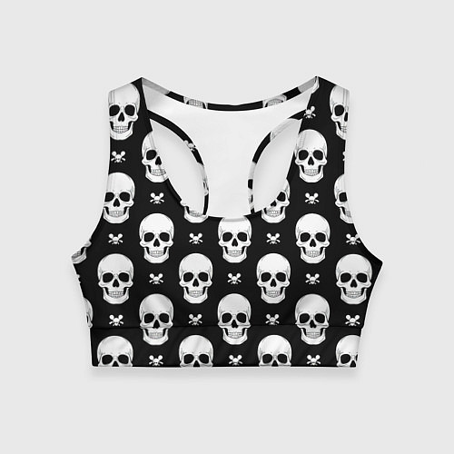 Женский спортивный топ Черепной фон / 3D-принт – фото 1