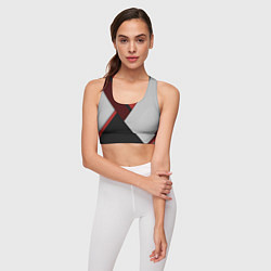 Топик спортивный женский Color black red grey, цвет: 3D-принт — фото 2