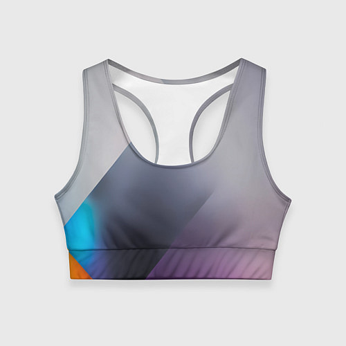 Женский спортивный топ Color grey with stripes / 3D-принт – фото 1