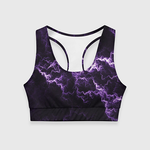 Женский спортивный топ Lightning purple flicker / 3D-принт – фото 1