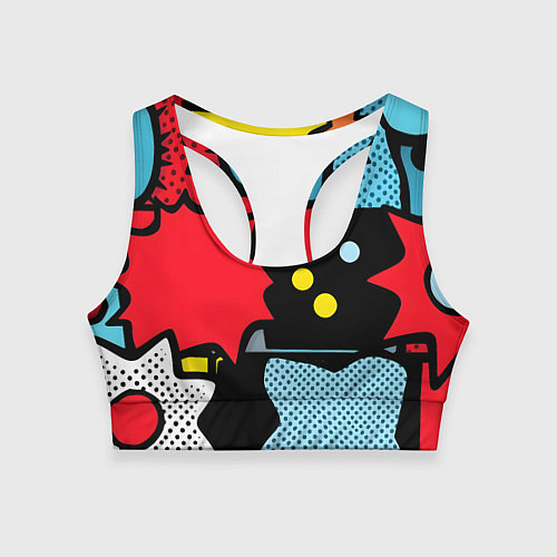 Женский спортивный топ Поп абстракция / 3D-принт – фото 1