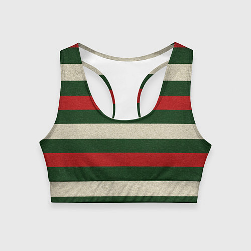 Женский спортивный топ Цветные лини текстура ткани / 3D-принт – фото 1