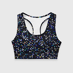 Топик спортивный женский Чёрно-синий мозаика паттерн, цвет: 3D-принт