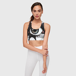 Топик спортивный женский Глаз и щупальца - психоделика, цвет: 3D-принт — фото 2