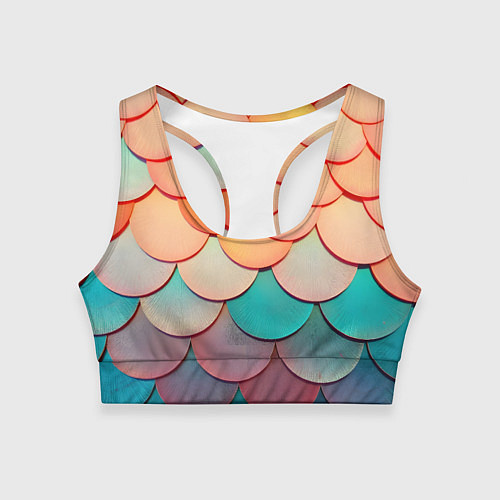 Женский спортивный топ Радужная чешуя / 3D-принт – фото 1