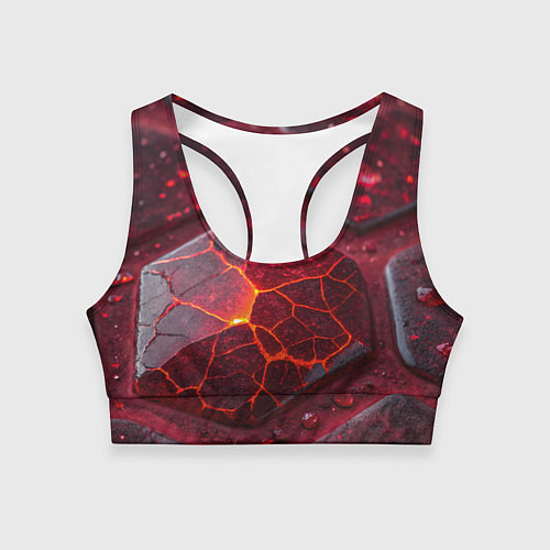 Женский спортивный топ Горящие рубины / 3D-принт – фото 1