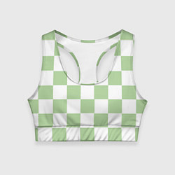 Топик спортивный женский Квадраты зелёные, цвет: 3D-принт