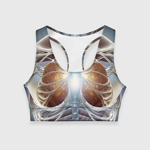 Женский спортивный топ Рентген и скелет / 3D-принт – фото 1