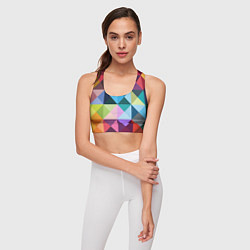 Топик спортивный женский Цветные квадраты, цвет: 3D-принт — фото 2
