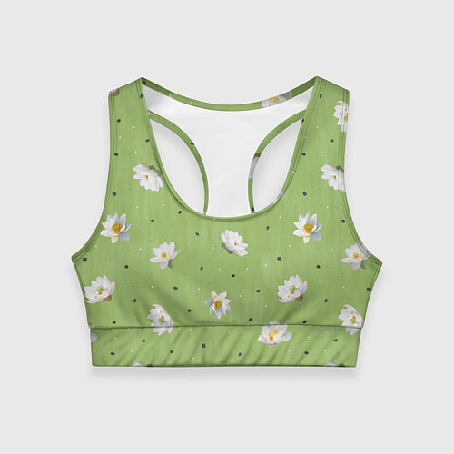 Женский спортивный топ Лотосы и семена / 3D-принт – фото 1