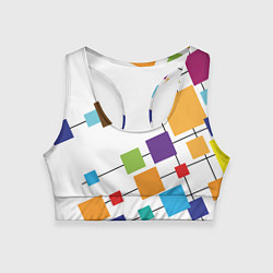 Женский спортивный топ Разноцветные квадраты