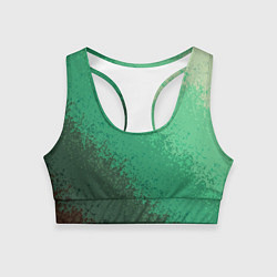 Топик спортивный женский Градиент текстурный зелёный, цвет: 3D-принт