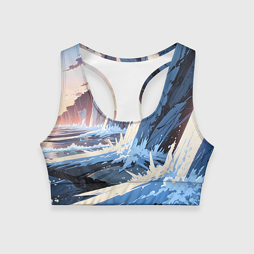 Женский спортивный топ Энергия льда / 3D-принт – фото 1