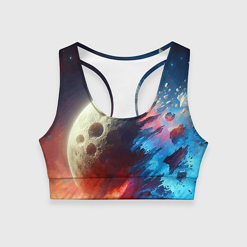 Женский спортивный топ Разрыв космического тела - нейроарт / 3D-принт – фото 1