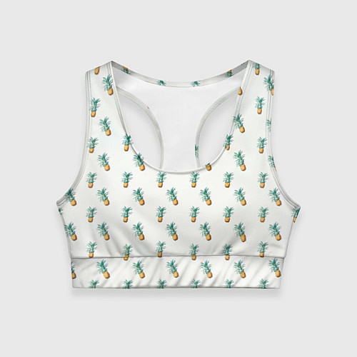 Женский спортивный топ Летние мотивы ананас / 3D-принт – фото 1