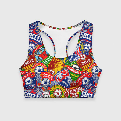 Женский спортивный топ Футбольные лиги паттерн / 3D-принт – фото 1