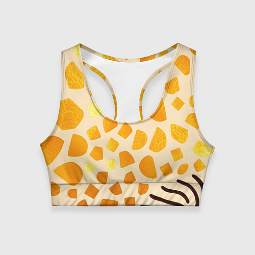 Женский спортивный топ Золотистые пятна жирафа / 3D-принт – фото 1