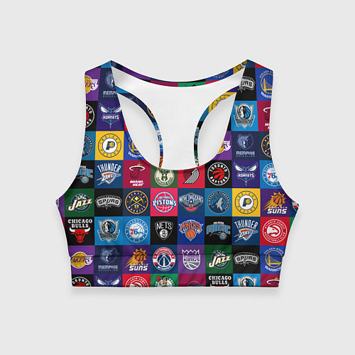 Женский спортивный топ Команды НБА разноцветные / 3D-принт – фото 1