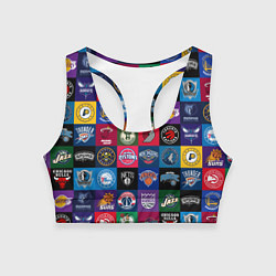 Топик спортивный женский Команды НБА разноцветные, цвет: 3D-принт