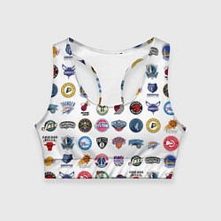 Женский спортивный топ Команды НБА на белом фоне