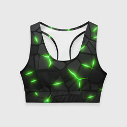 Топик спортивный женский Зеленая неоновая броня, цвет: 3D-принт