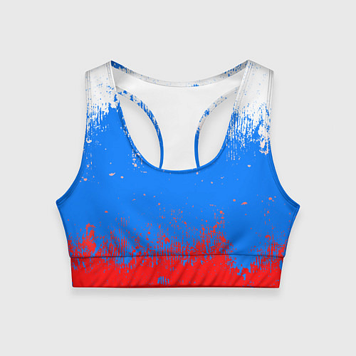 Женский спортивный топ Патриот - флаг / 3D-принт – фото 1