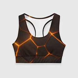 Топик спортивный женский Оранжевое свечение текстура, цвет: 3D-принт