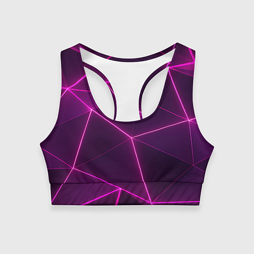 Женский спортивный топ Плиты с фиолетовыми гранями / 3D-принт – фото 1