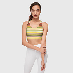 Топик спортивный женский Горизонтальные полосы, цвет: 3D-принт — фото 2