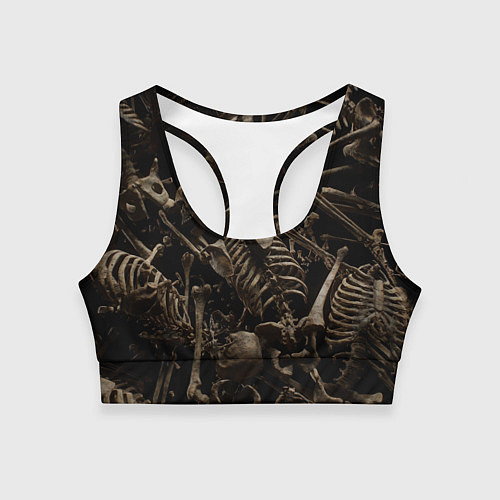 Женский спортивный топ Человеческие кости / 3D-принт – фото 1