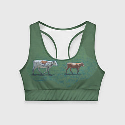 Женский спортивный топ Бык с телёнком