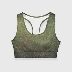 Топик спортивный женский Абстракция - old board painted with green paint, цвет: 3D-принт