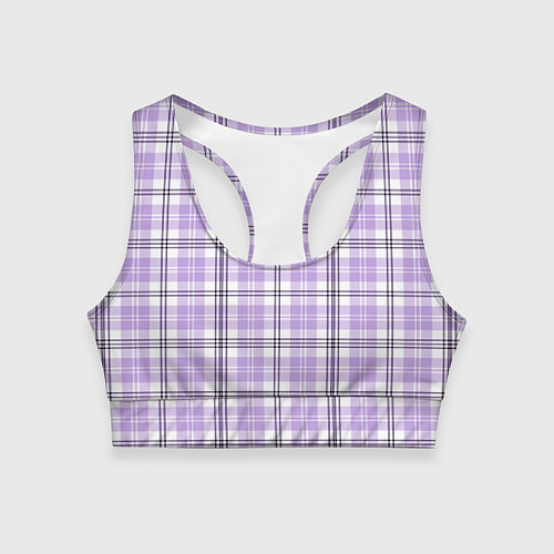 Женский спортивный топ Checkered light purple / 3D-принт – фото 1