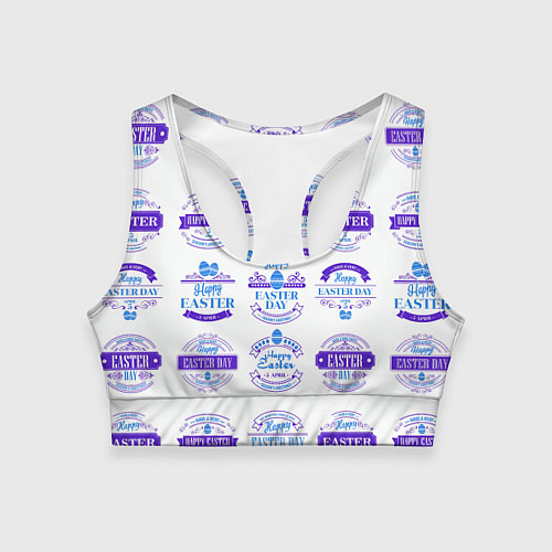 Женский спортивный топ Easter holidays / 3D-принт – фото 1