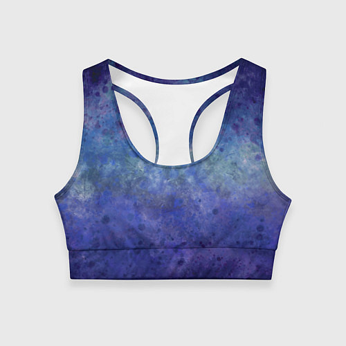 Женский спортивный топ Абстракция - blue tunnel / 3D-принт – фото 1